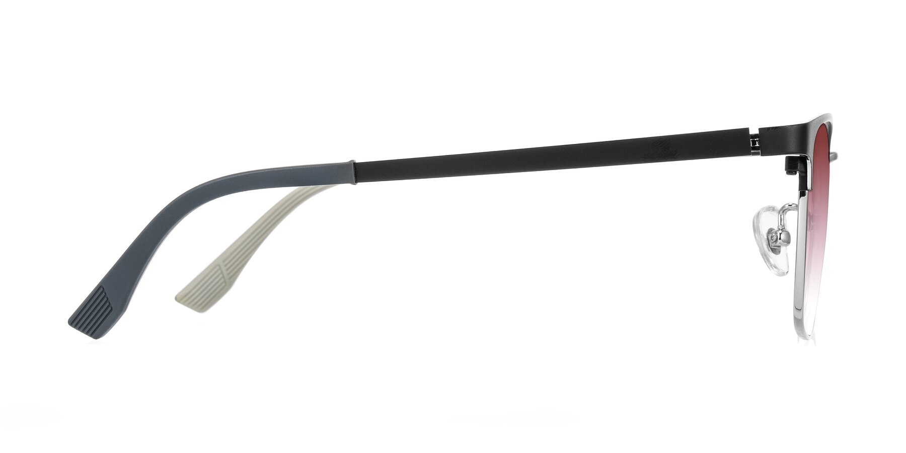 Side of Rosita in Black/Silver with Garnet Gradient Lenses