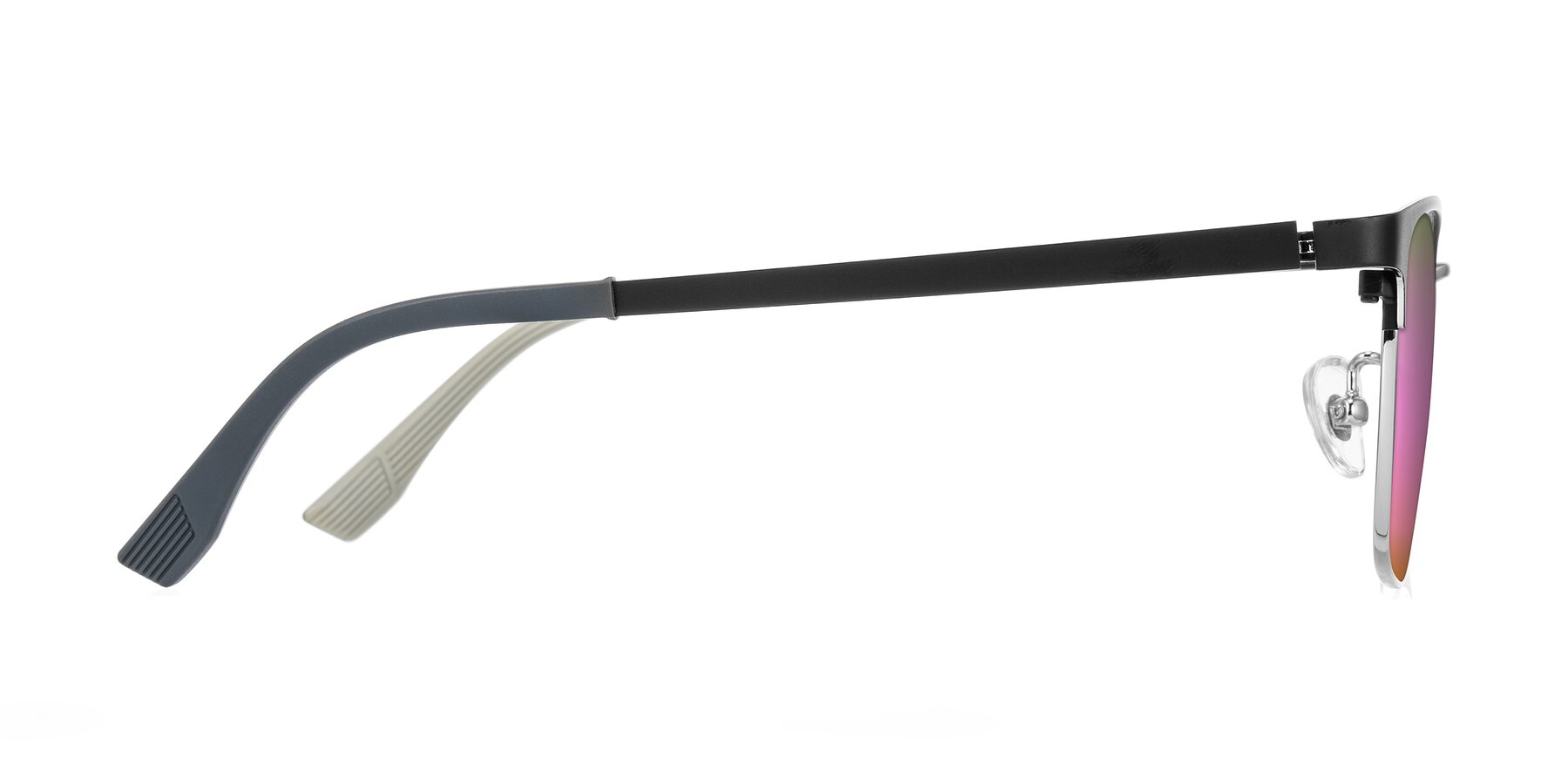 Side of Rosita in Black/Silver with Pink Mirrored Lenses