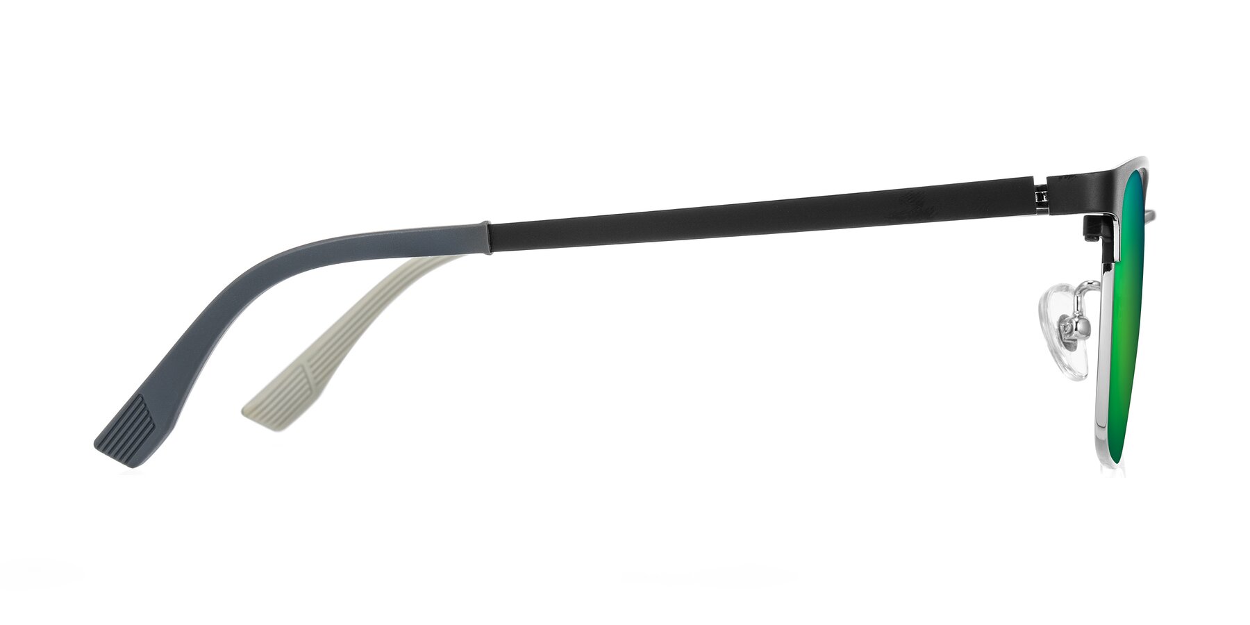 Side of Rosita in Black/Silver with Green Mirrored Lenses