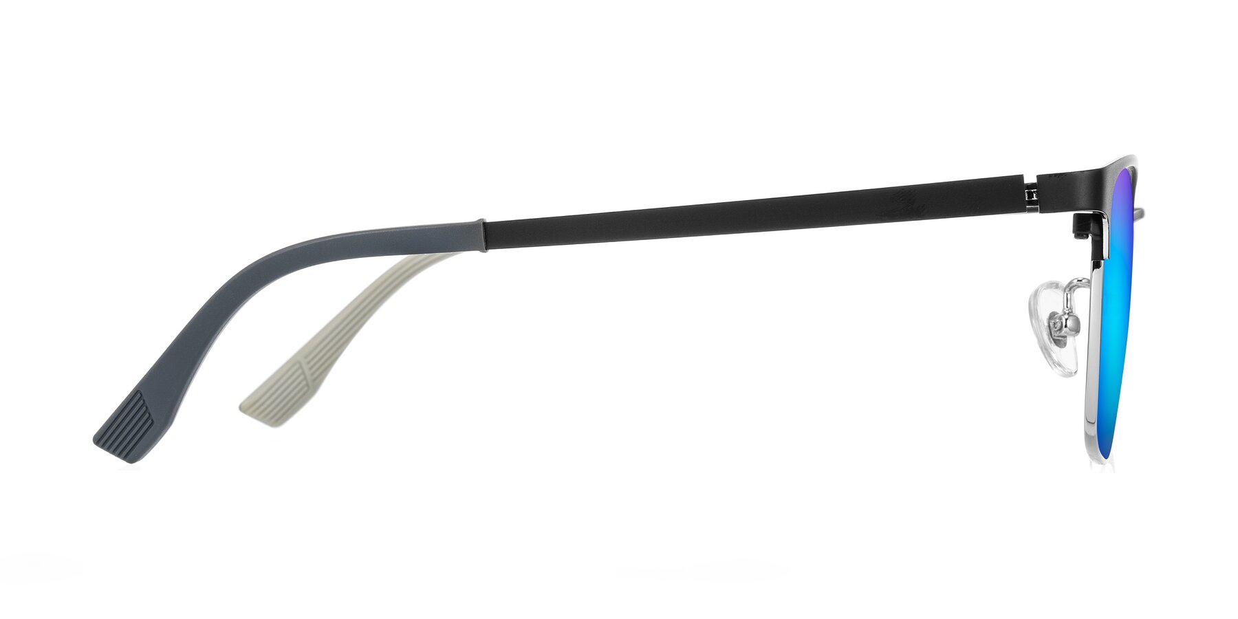 Side of Rosita in Black/Silver with Blue Mirrored Lenses