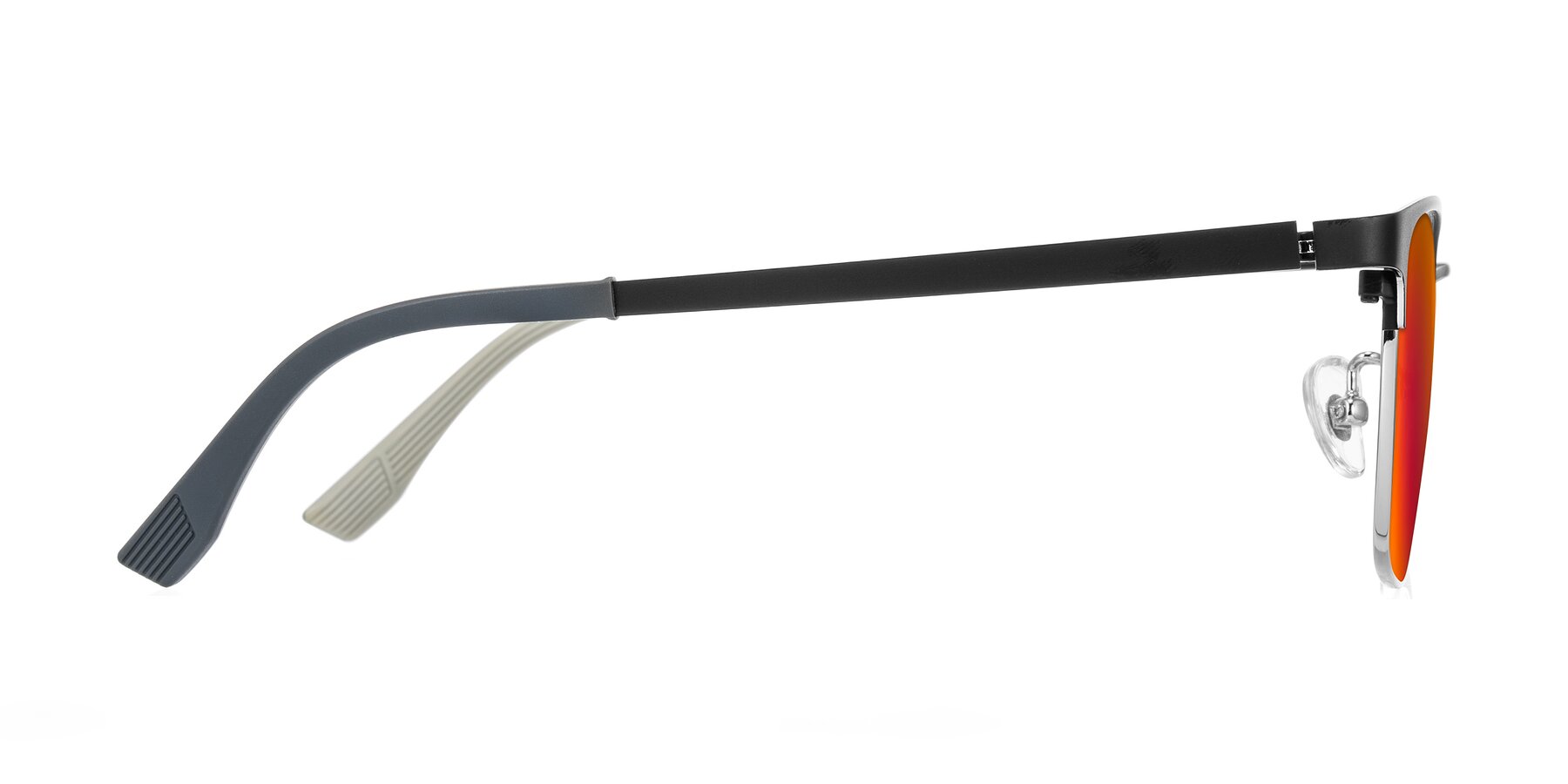 Side of Rosita in Black/Silver with Red Gold Mirrored Lenses