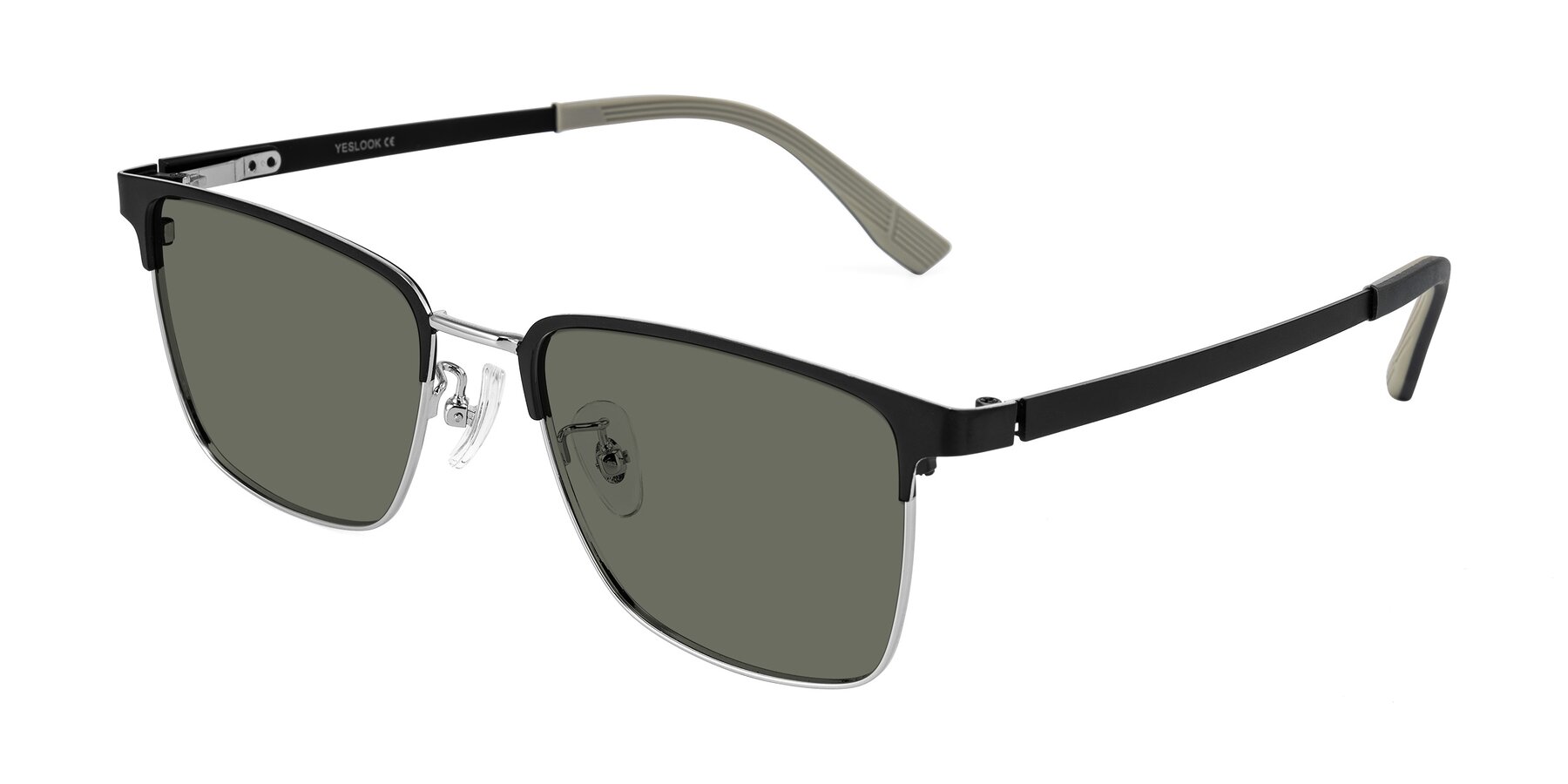 Angle of Rosita in Black/Silver with Gray Polarized Lenses