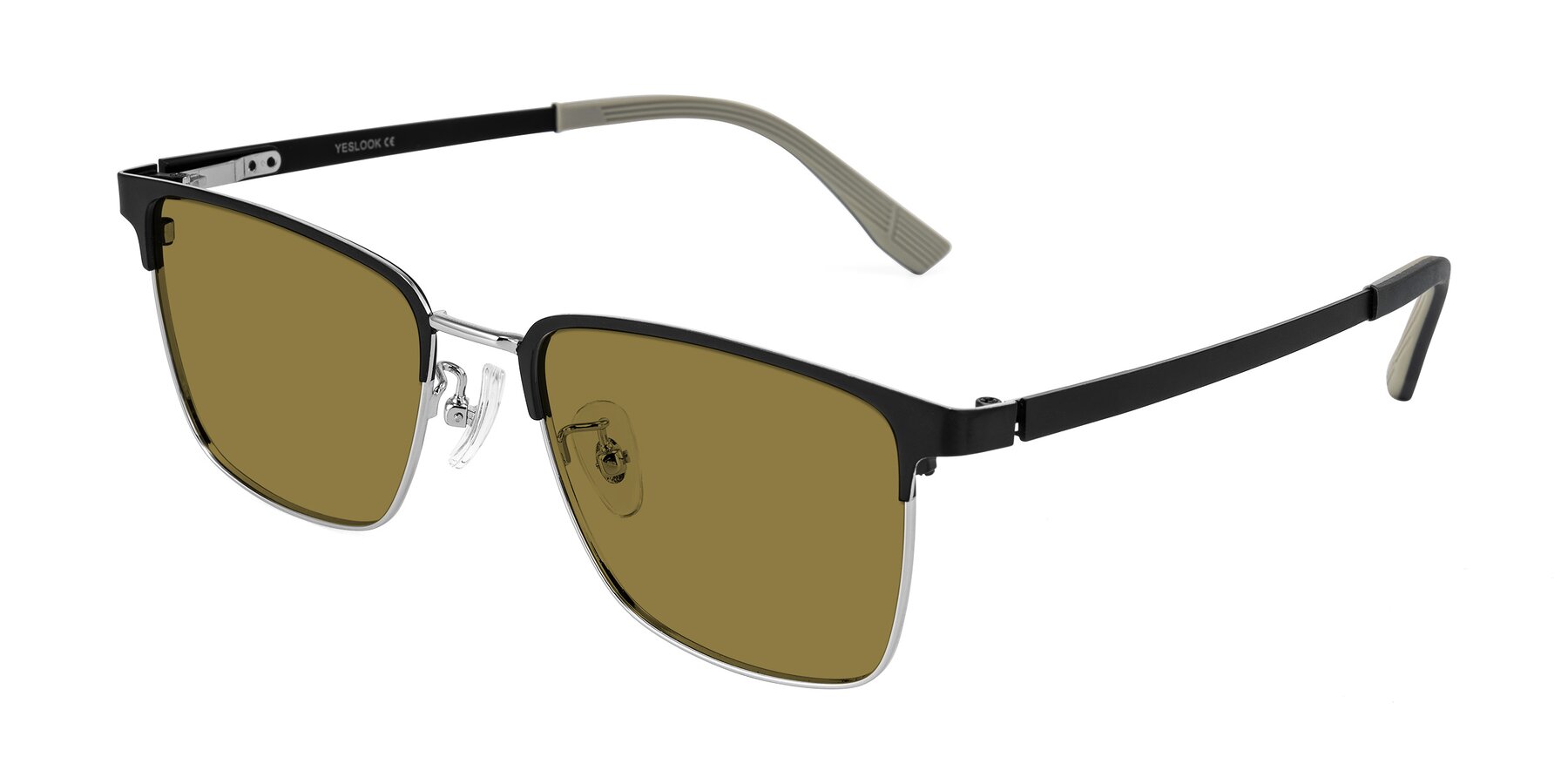 Angle of Rosita in Black/Silver with Brown Polarized Lenses
