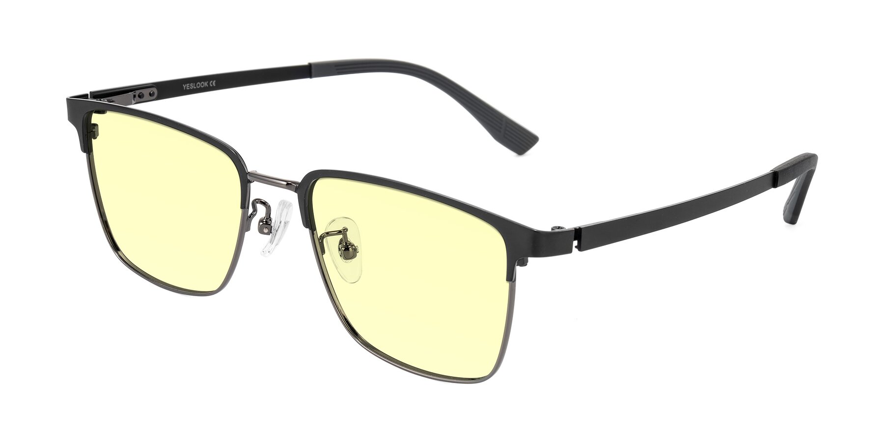 Angle of Rosita in Black/Gunmetal with Light Yellow Tinted Lenses