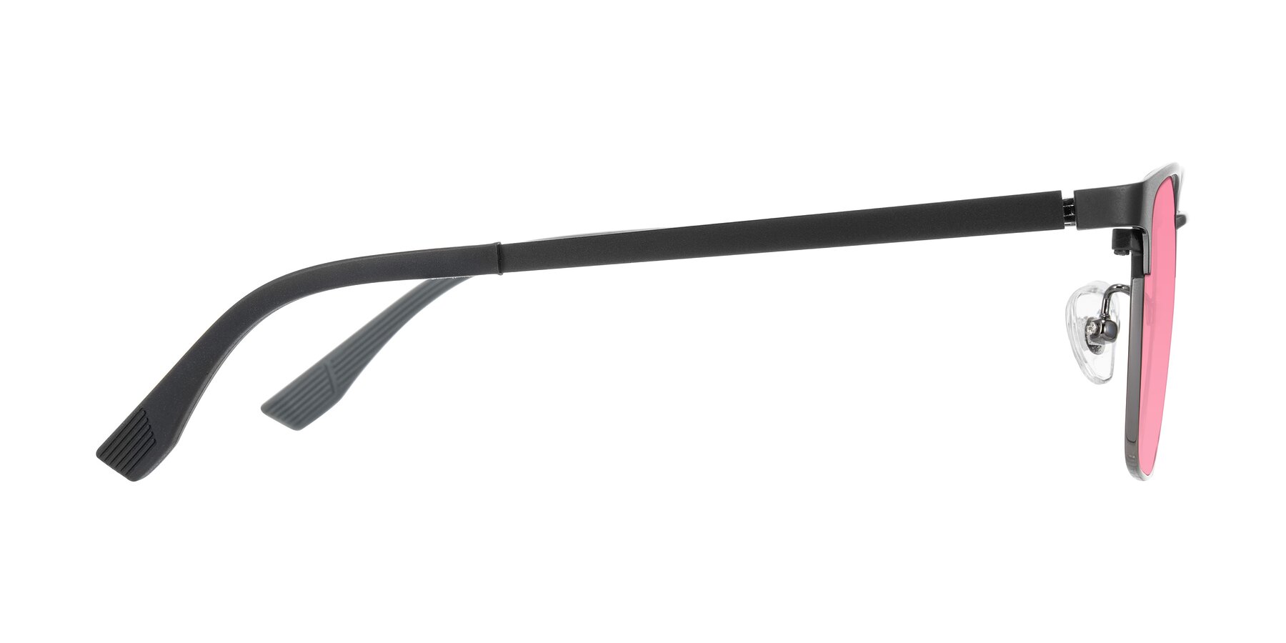 Side of Rosita in Black/Gunmetal with Pink Tinted Lenses