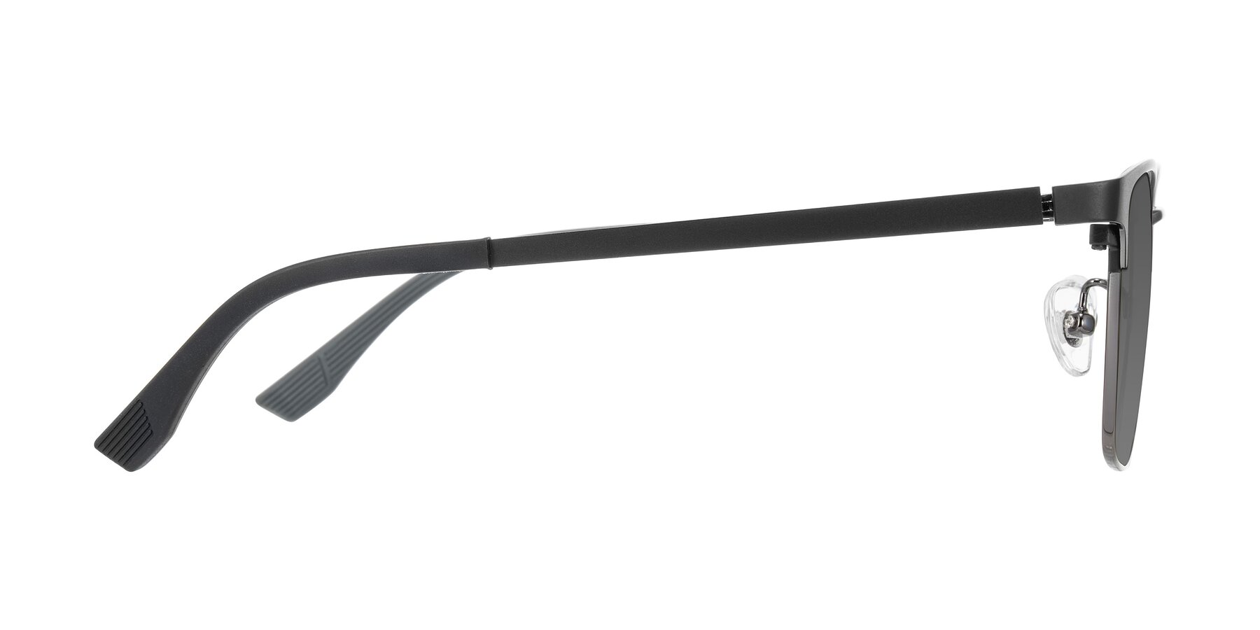 Side of Rosita in Black/Gunmetal with Medium Gray Tinted Lenses