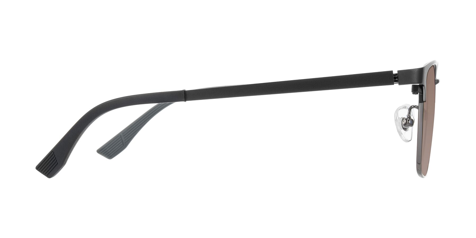 Side of Rosita in Black/Gunmetal with Medium Brown Tinted Lenses