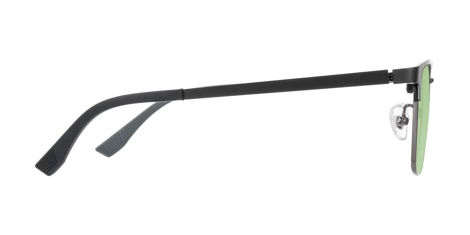 Side of Rosita in Black/Gunmetal with Medium Green Tinted Lenses