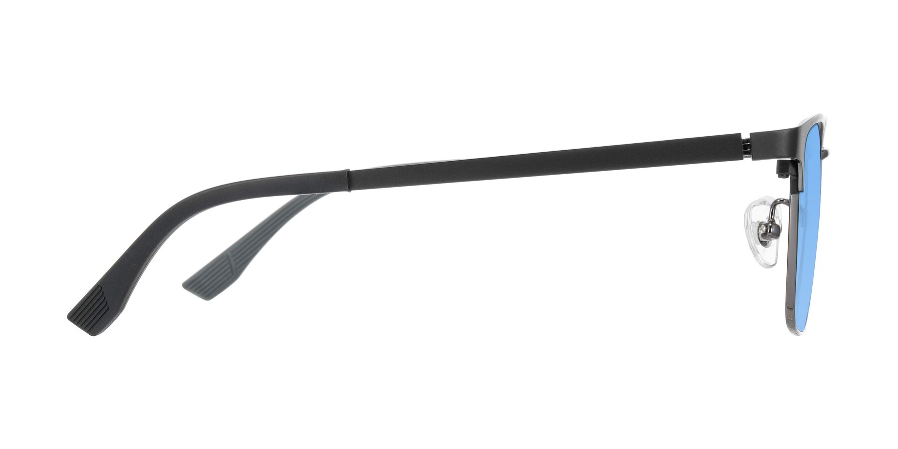 Side of Rosita in Black/Gunmetal with Medium Blue Tinted Lenses