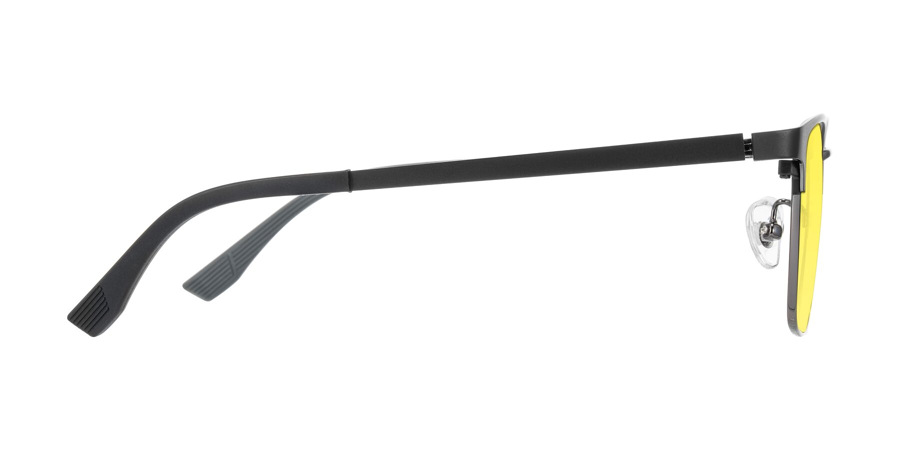 Side of Rosita in Black/Gunmetal with Medium Yellow Tinted Lenses