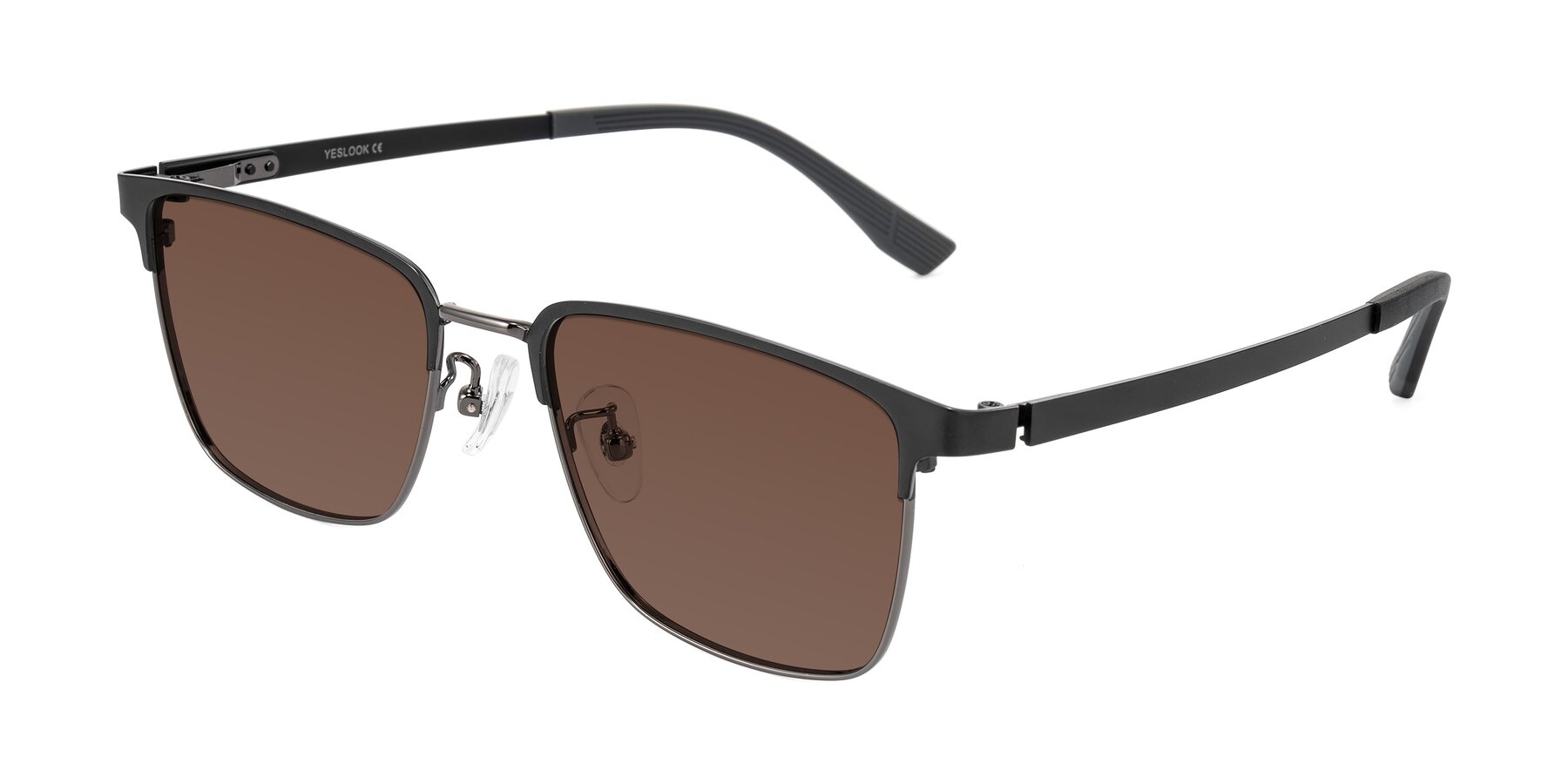 Angle of Rosita in Black/Gunmetal with Brown Tinted Lenses
