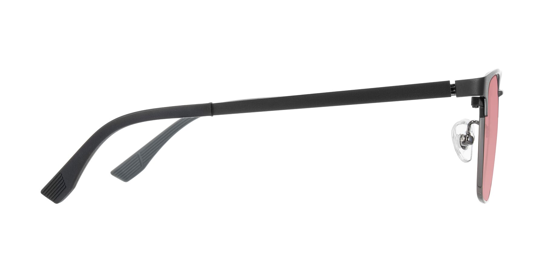 Side of Rosita in Black/Gunmetal with Medium Garnet Tinted Lenses