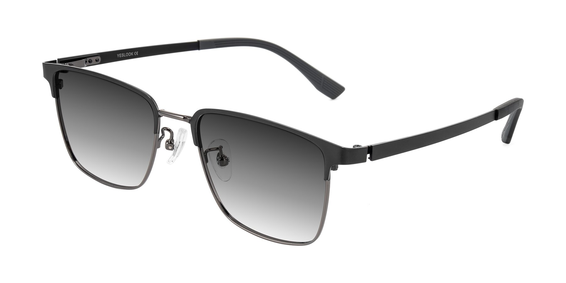 Angle of Rosita in Black/Gunmetal with Gray Gradient Lenses