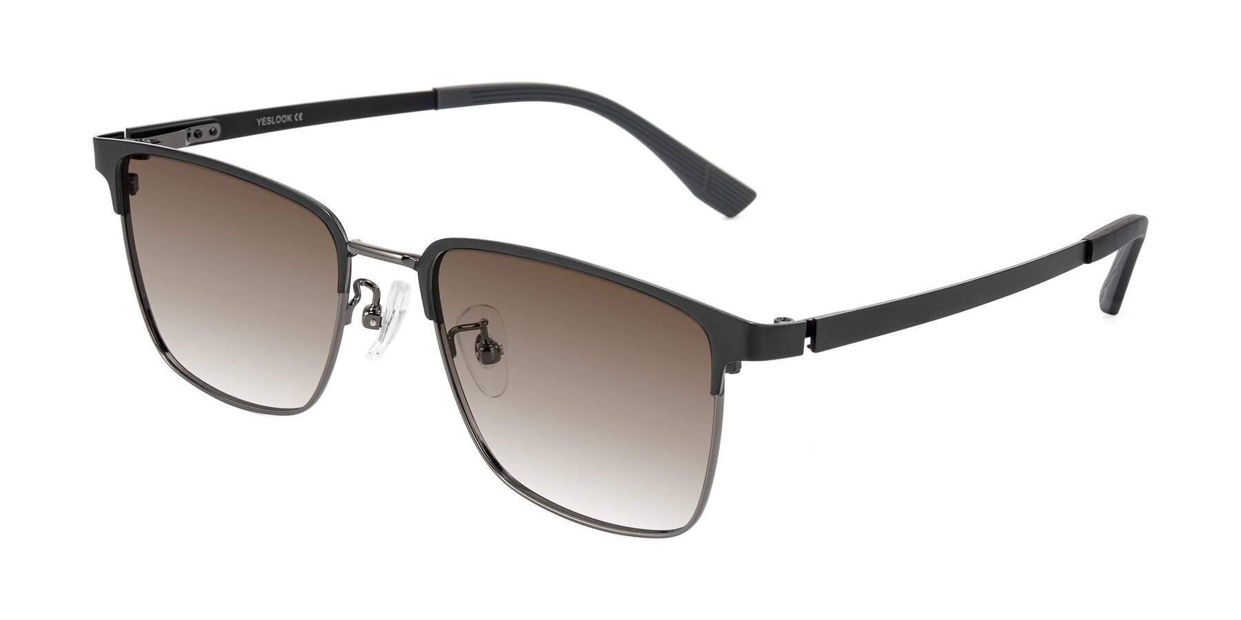 Angle of Rosita in Black/Gunmetal with Brown Gradient Lenses