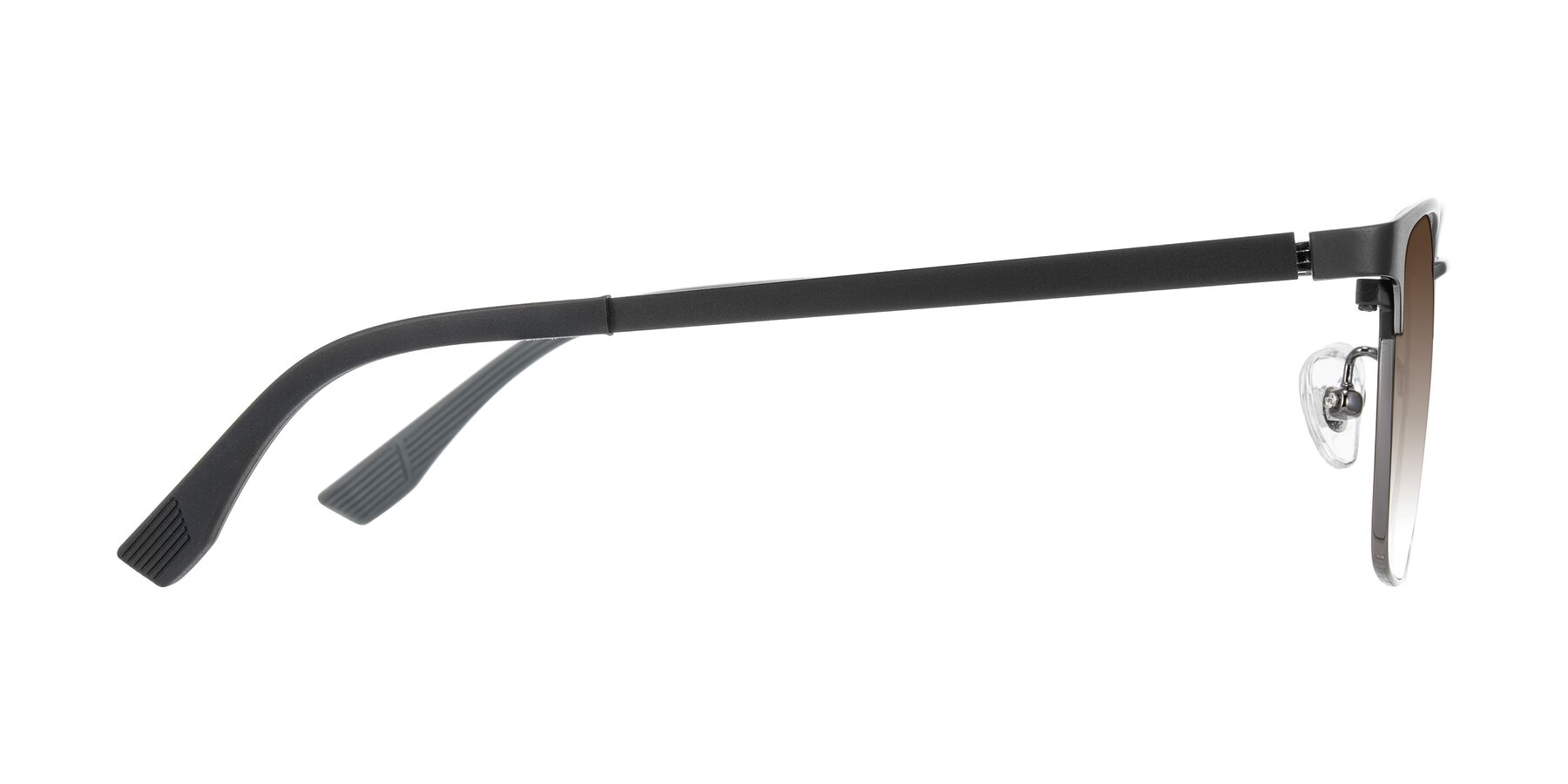 Side of Rosita in Black/Gunmetal with Brown Gradient Lenses