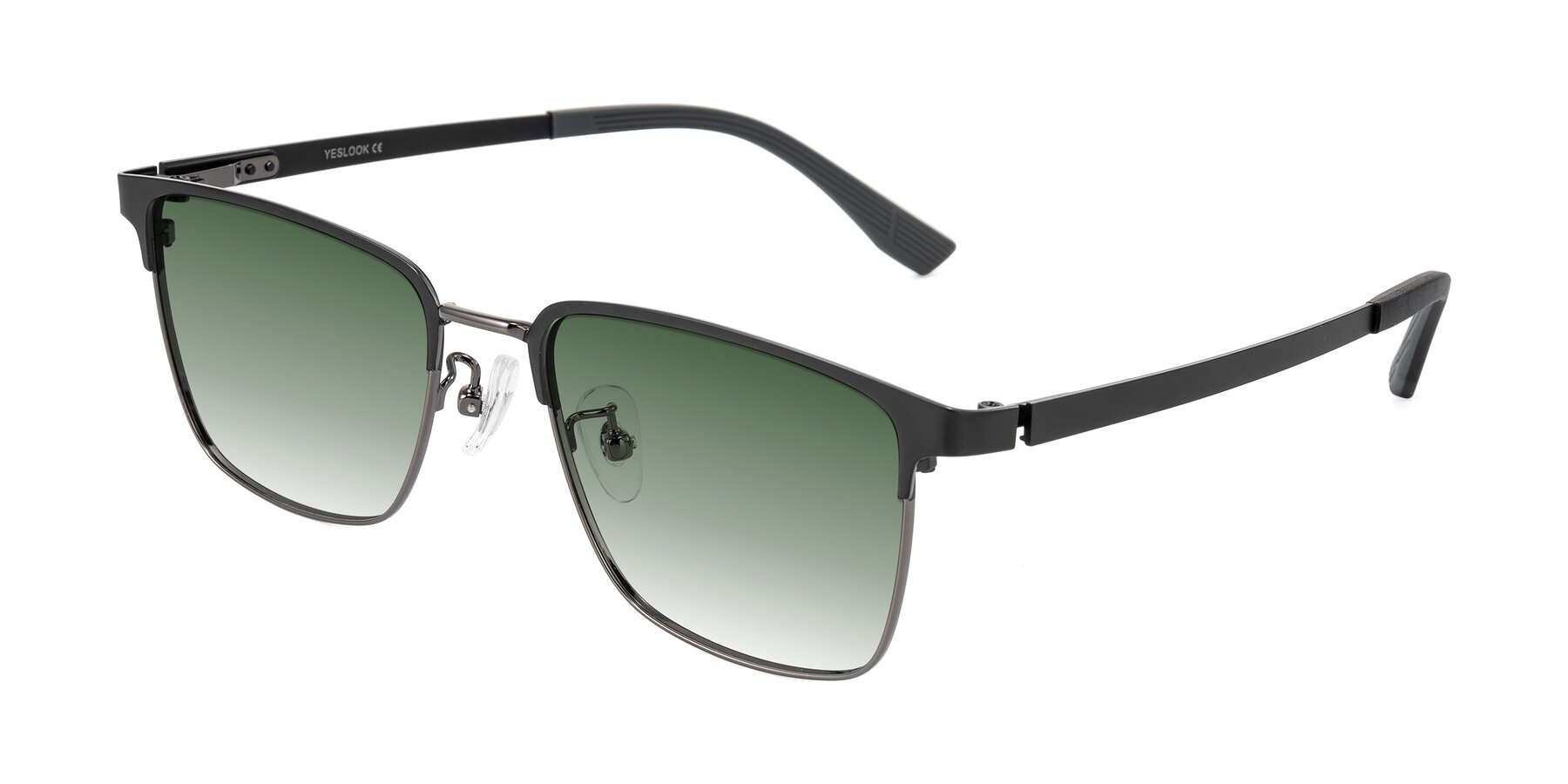Angle of Rosita in Black/Gunmetal with Green Gradient Lenses