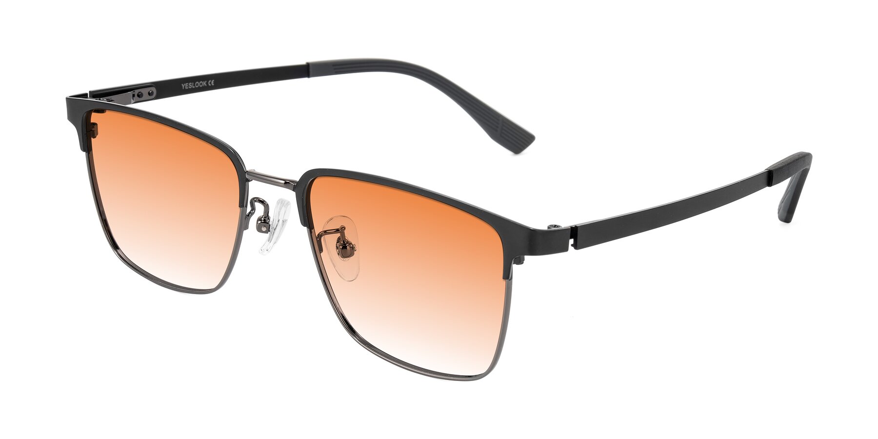 Angle of Rosita in Black/Gunmetal with Orange Gradient Lenses