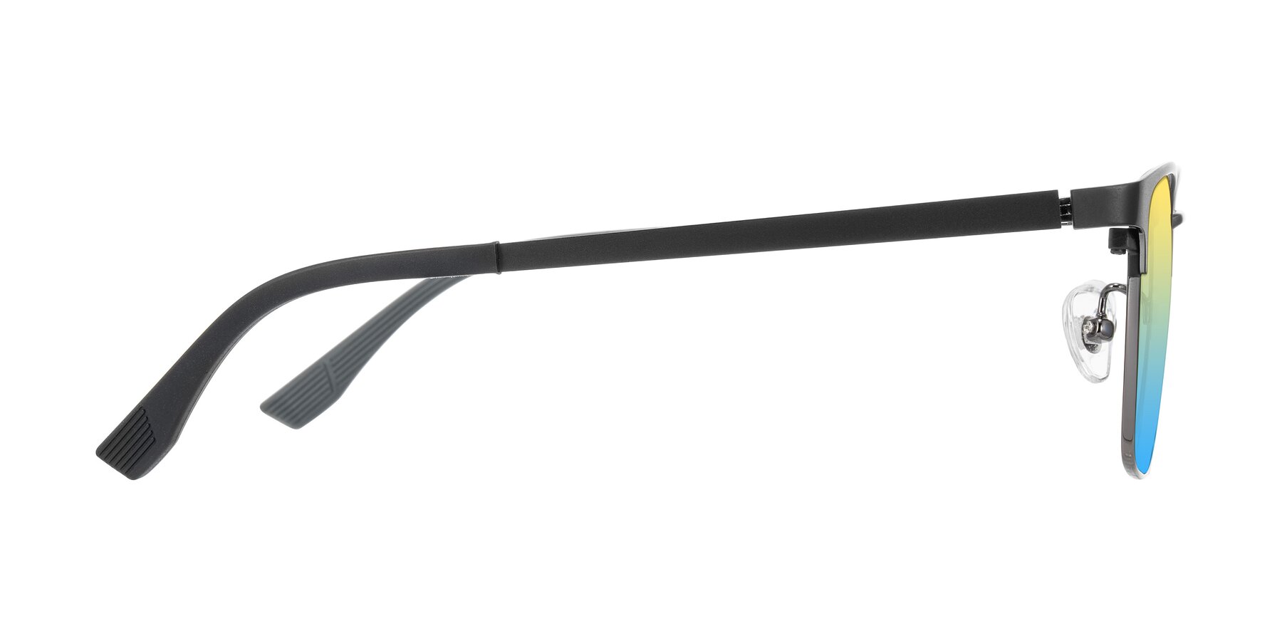 Side of Rosita in Black/Gunmetal with Yellow / Blue Gradient Lenses
