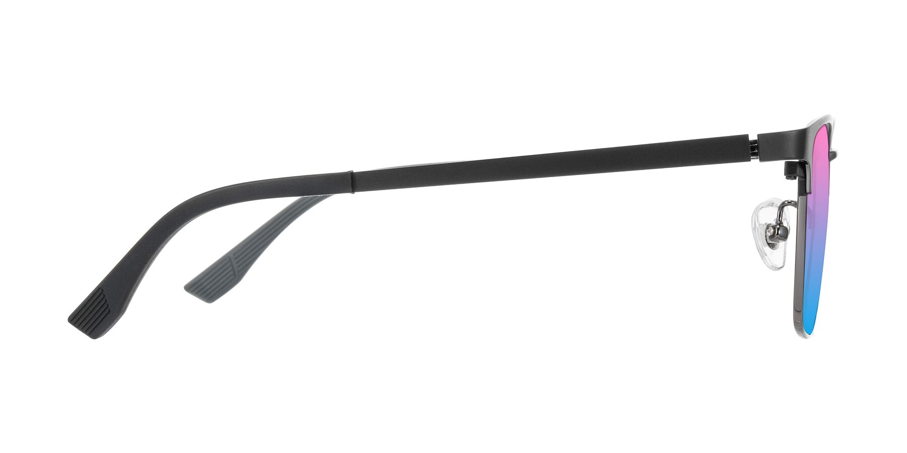 Side of Rosita in Black/Gunmetal with Pink / Blue Gradient Lenses
