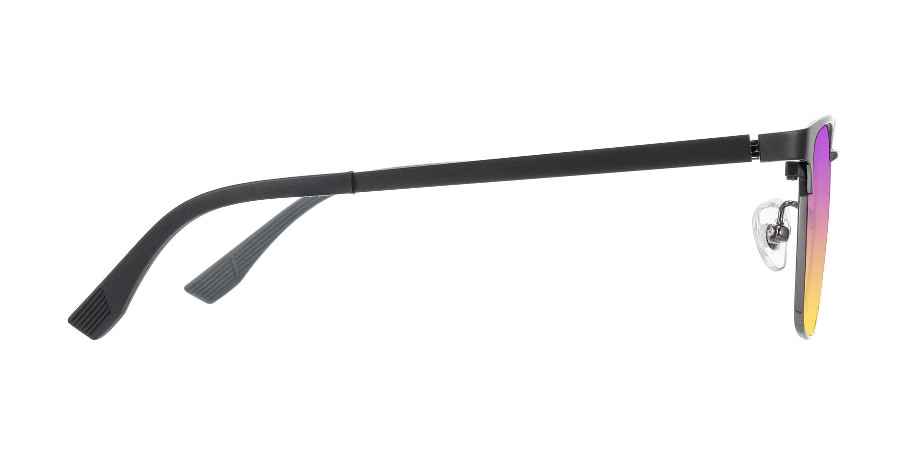 Side of Rosita in Black/Gunmetal with Purple / Yellow Gradient Lenses