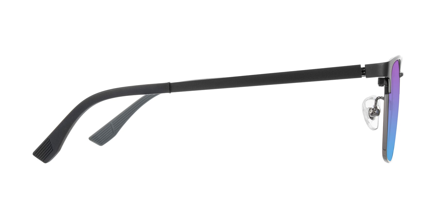 Side of Rosita in Black/Gunmetal with Purple / Blue Gradient Lenses