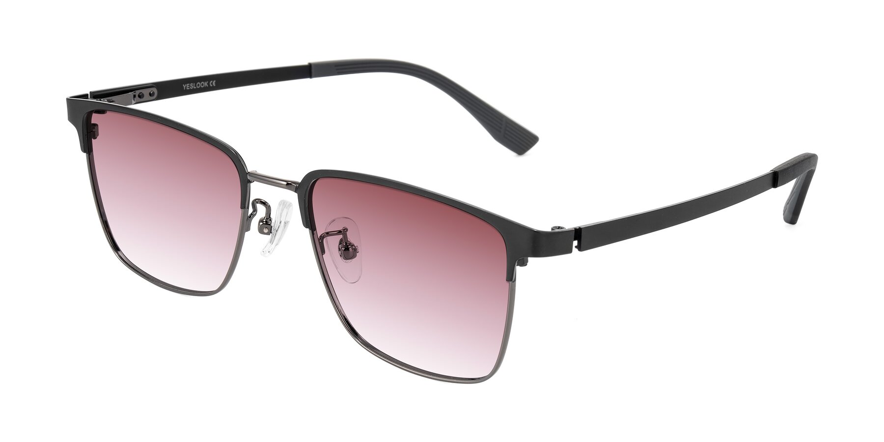 Angle of Rosita in Black/Gunmetal with Garnet Gradient Lenses