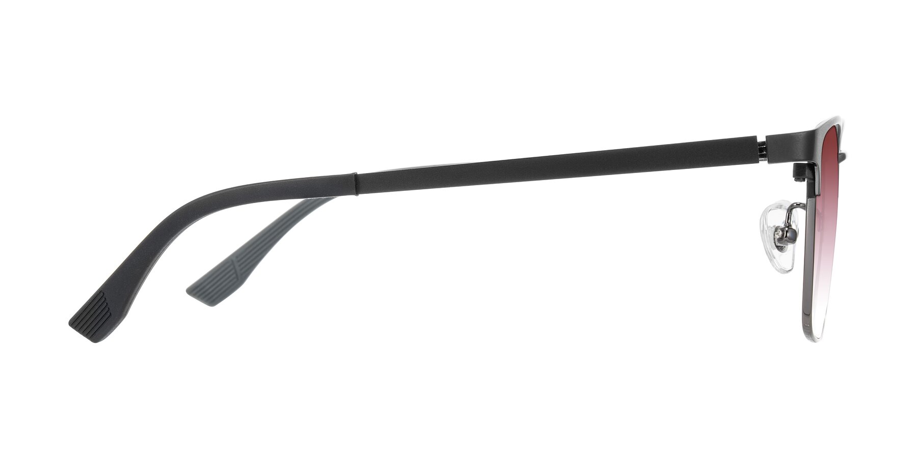 Side of Rosita in Black/Gunmetal with Garnet Gradient Lenses