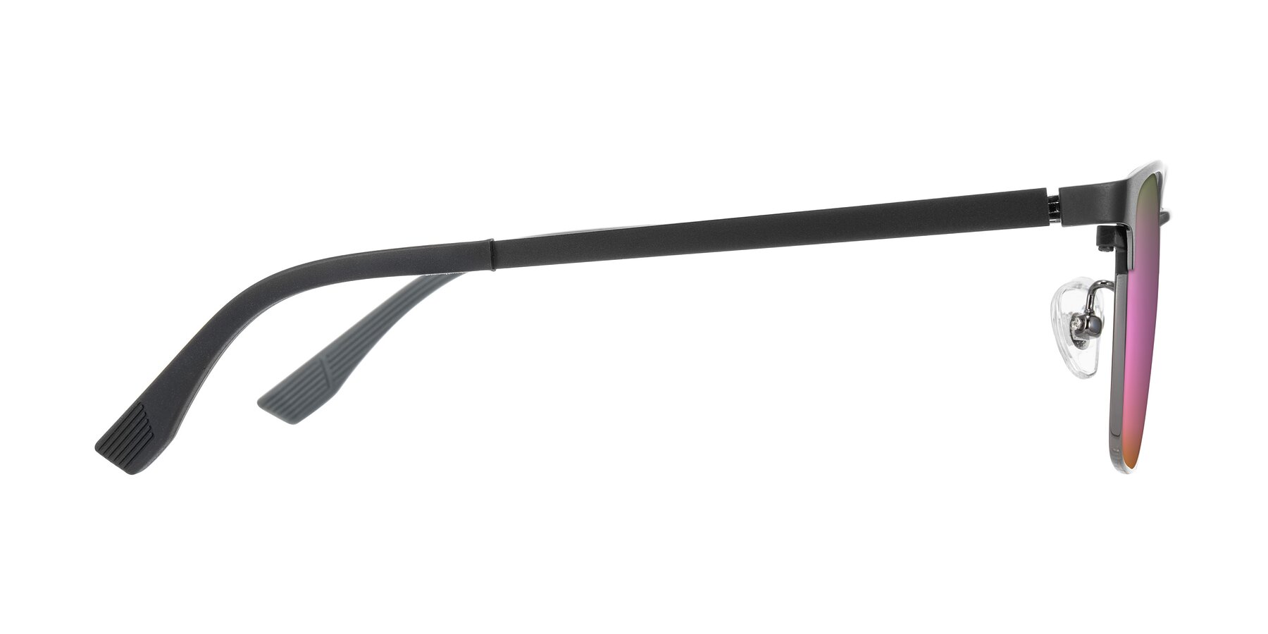 Side of Rosita in Black/Gunmetal with Pink Mirrored Lenses