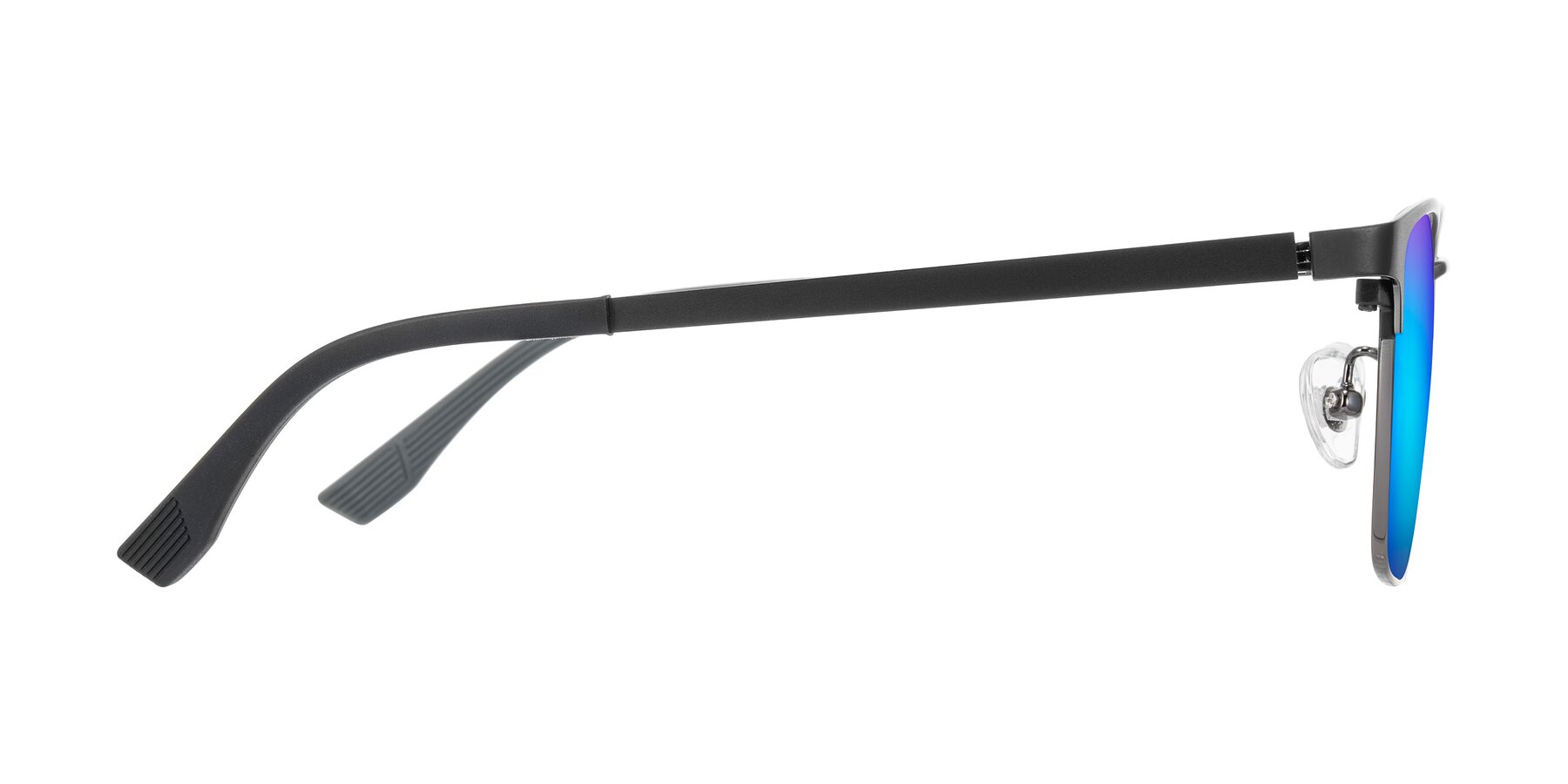 Side of Rosita in Black/Gunmetal with Blue Mirrored Lenses