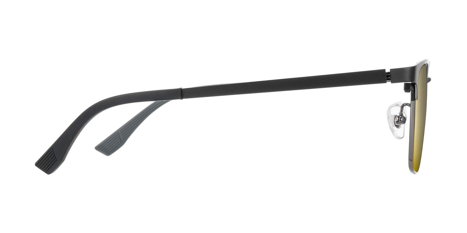 Side of Rosita in Black/Gunmetal with Gold Mirrored Lenses