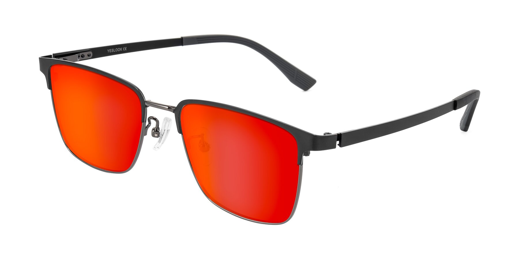 Angle of Rosita in Black/Gunmetal with Red Gold Mirrored Lenses