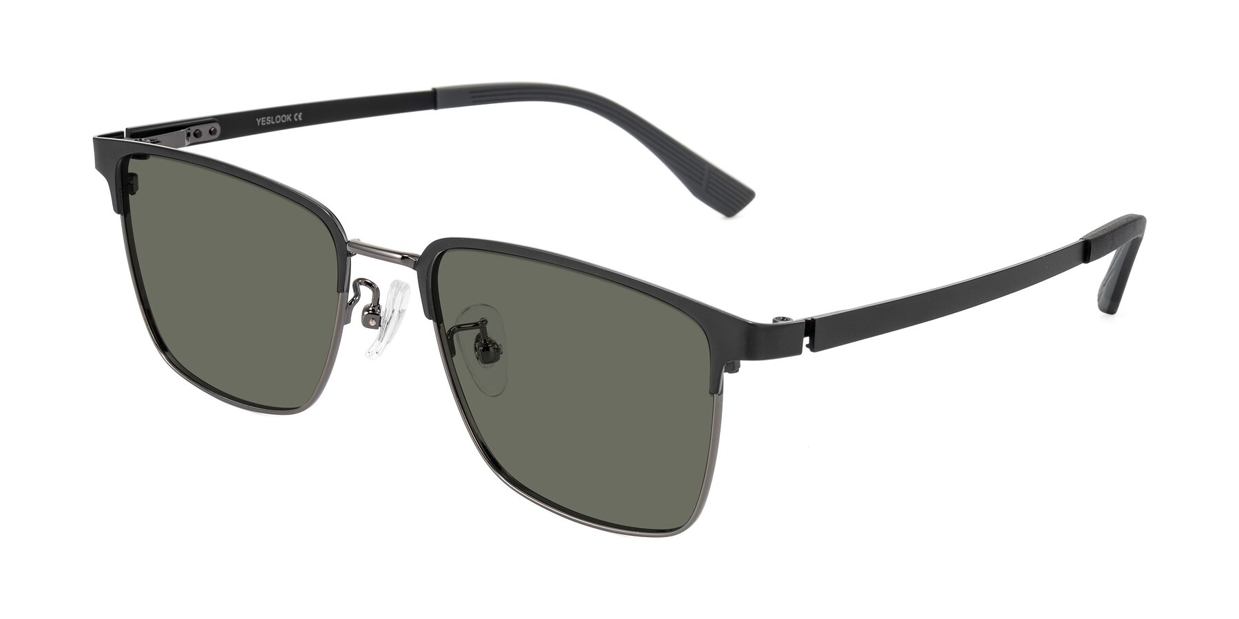 Angle of Rosita in Black/Gunmetal with Gray Polarized Lenses