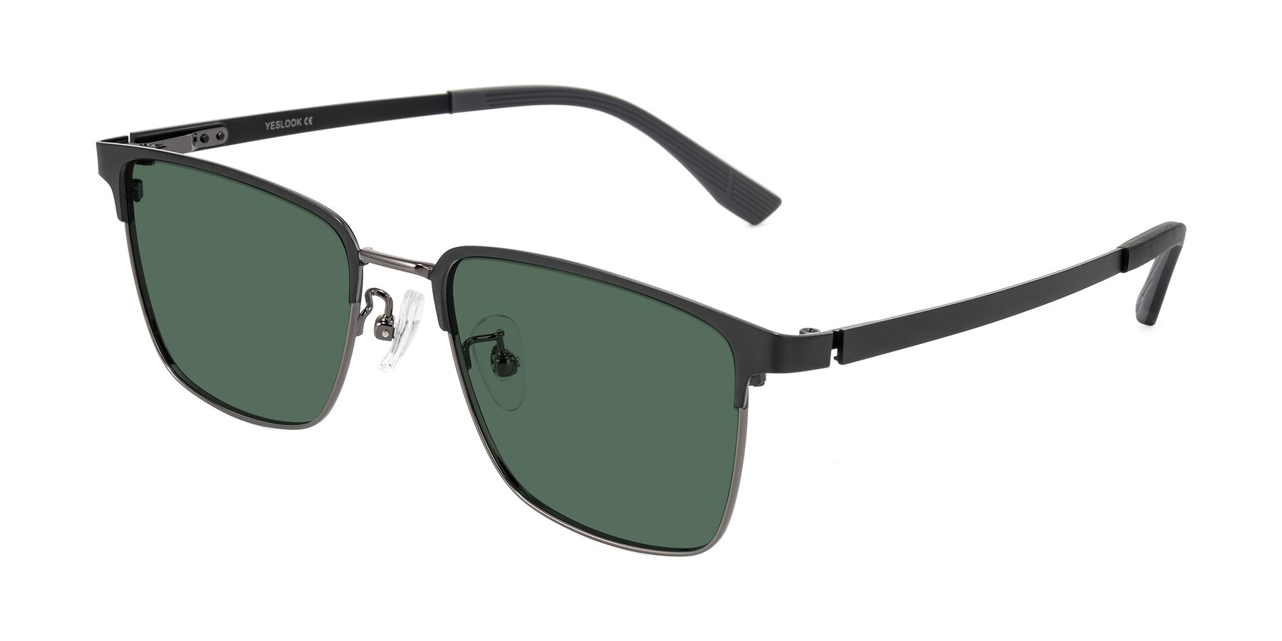 Angle of Rosita in Black/Gunmetal with Green Polarized Lenses
