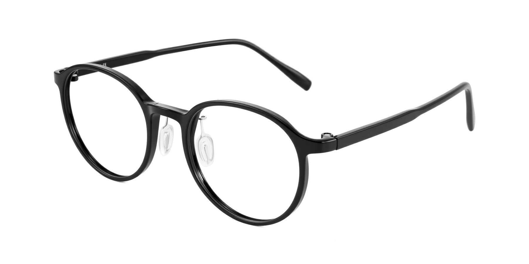 Angle of Durrell in Black with Clear Blue Light Blocking Lenses