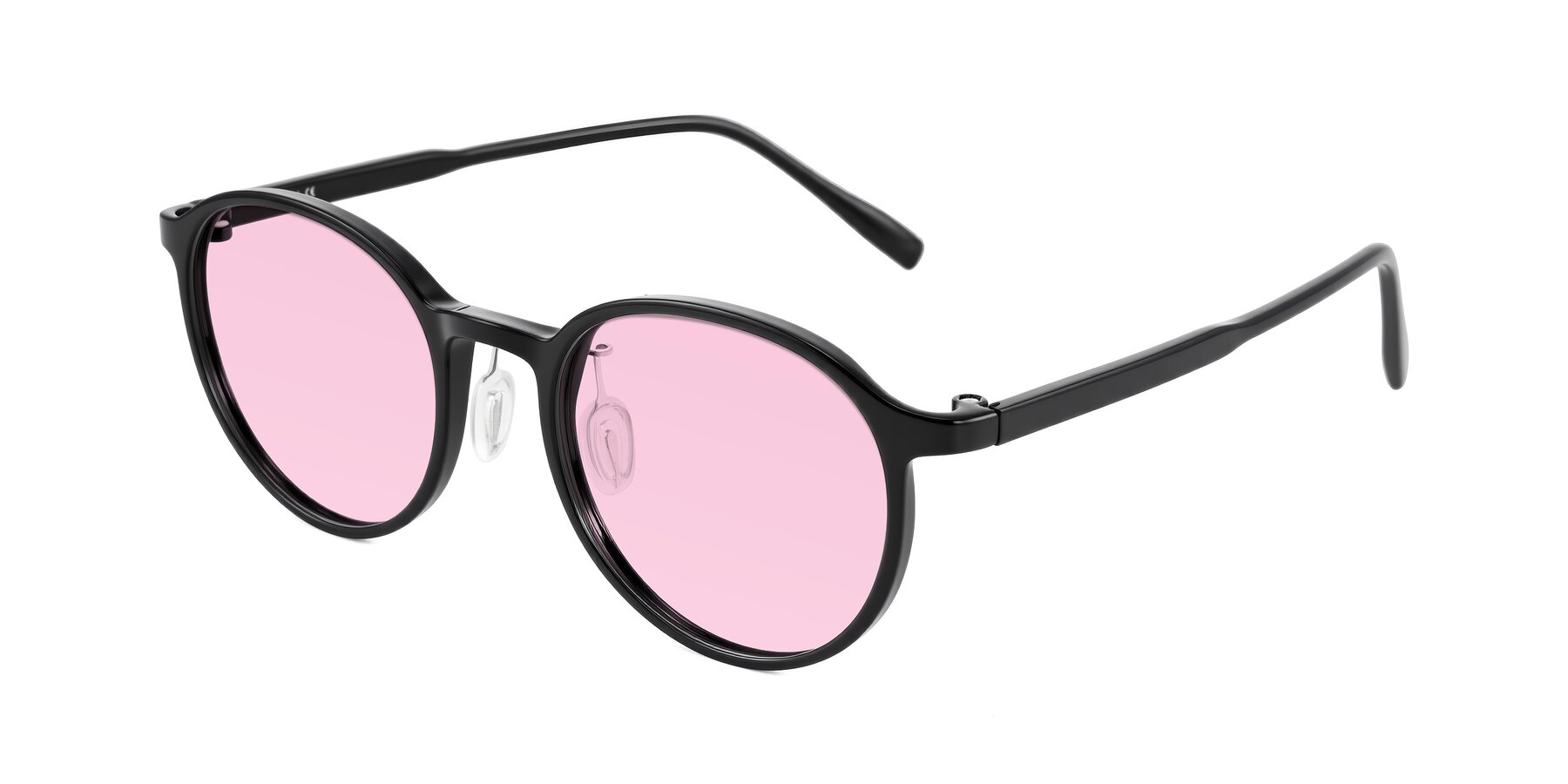Angle of Durrell in Black with Light Pink Tinted Lenses