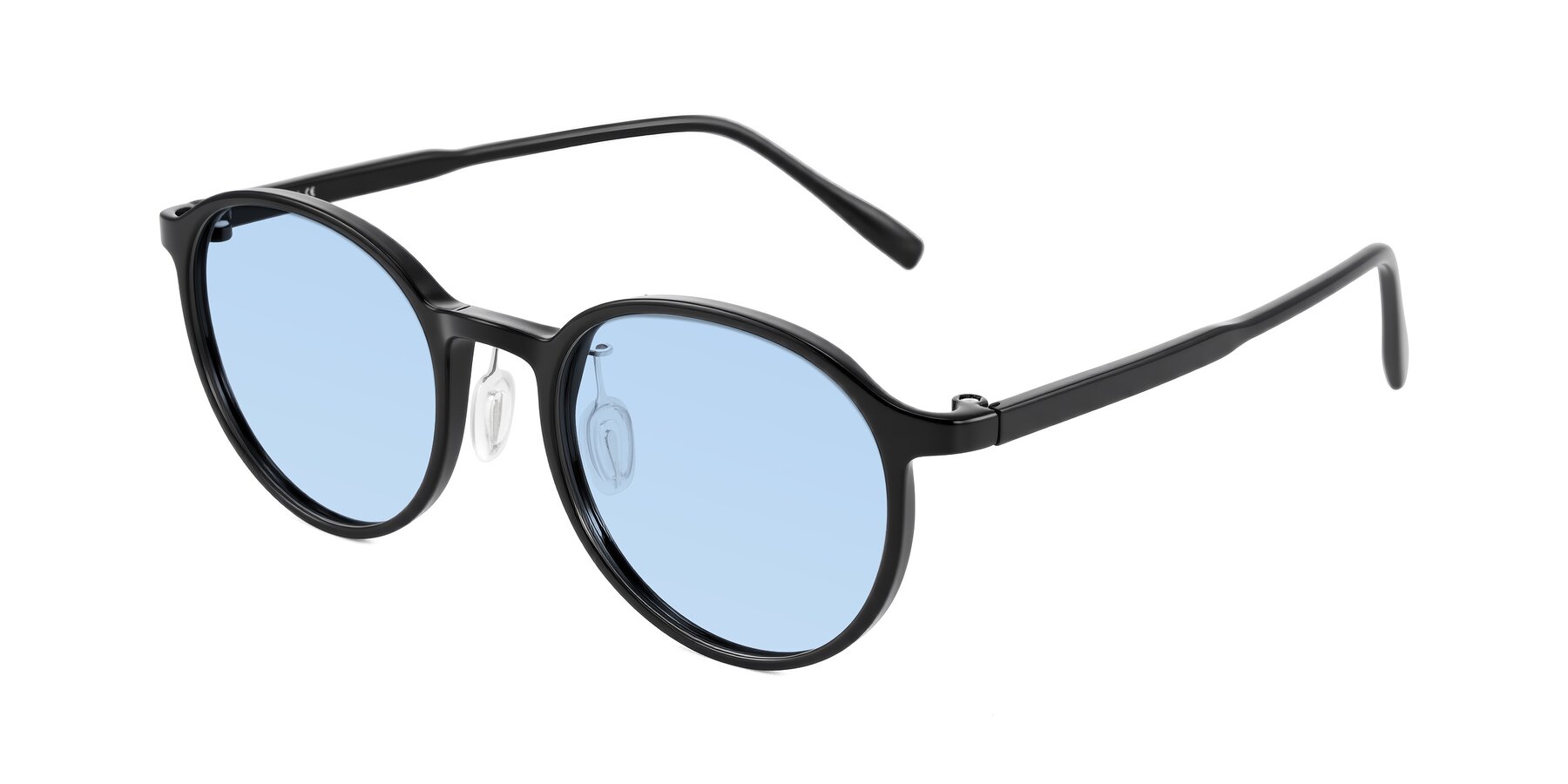 Angle of Durrell in Black with Light Blue Tinted Lenses
