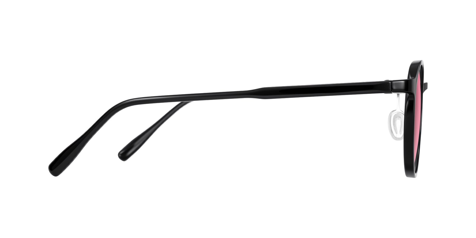Side of Durrell in Black with Pink Tinted Lenses