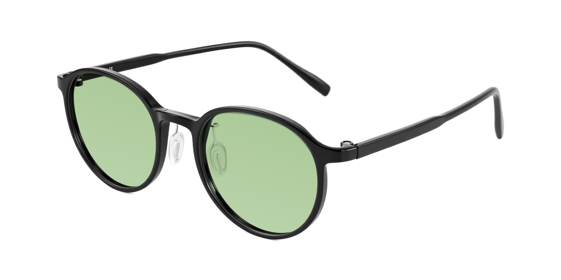 Angle of Durrell in Black with Medium Green Tinted Lenses