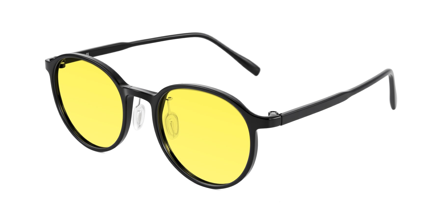Angle of Durrell in Black with Medium Yellow Tinted Lenses