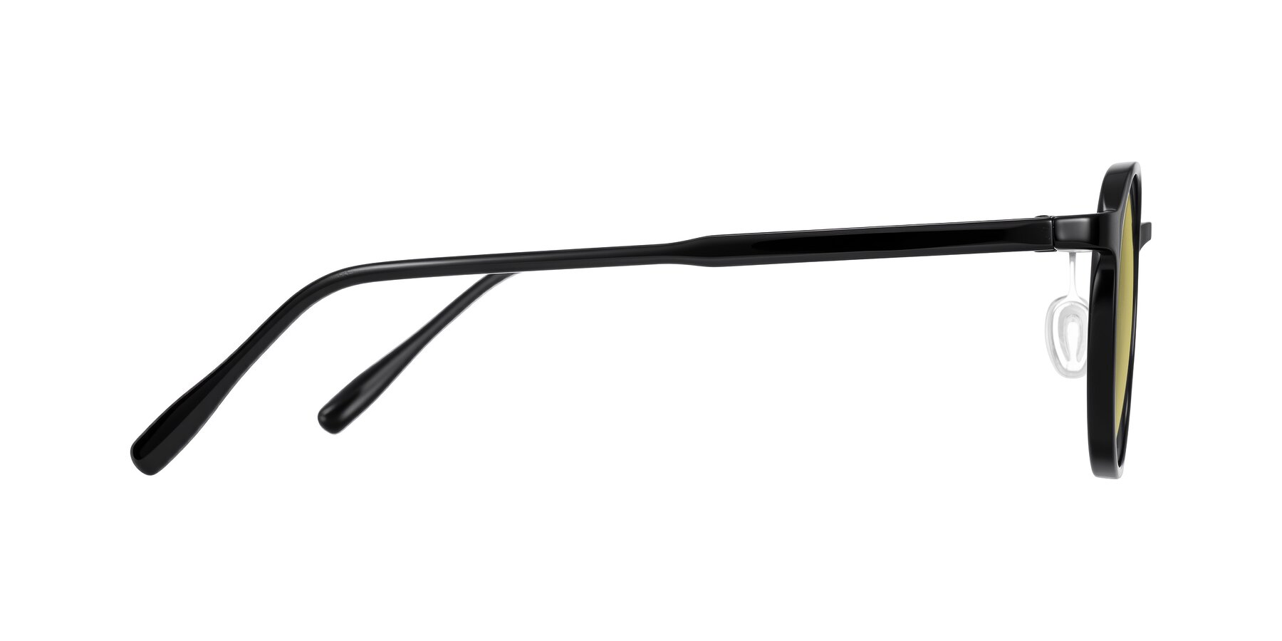 Side of Durrell in Black with Medium Champagne Tinted Lenses