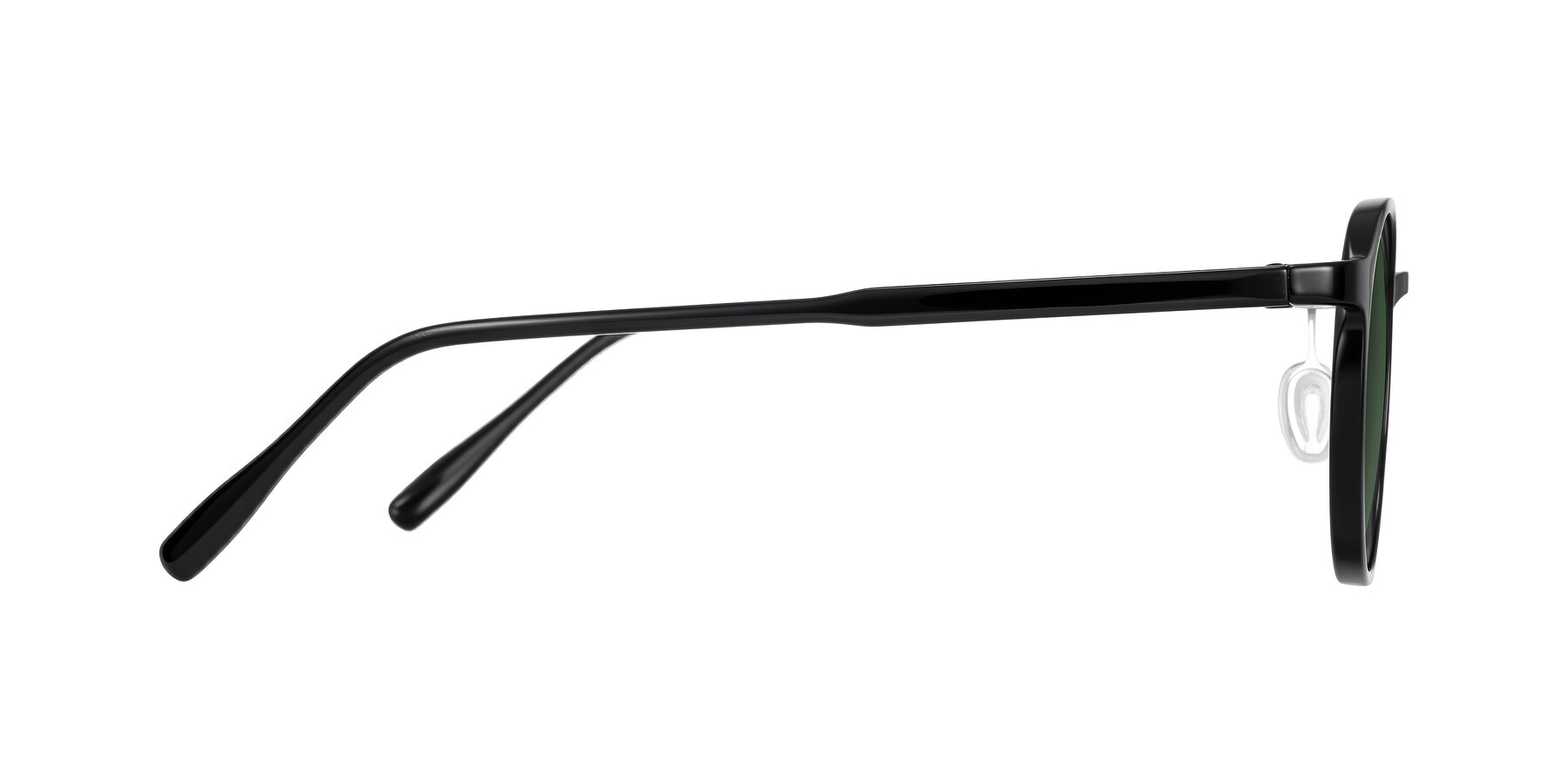 Side of Durrell in Black with Green Tinted Lenses
