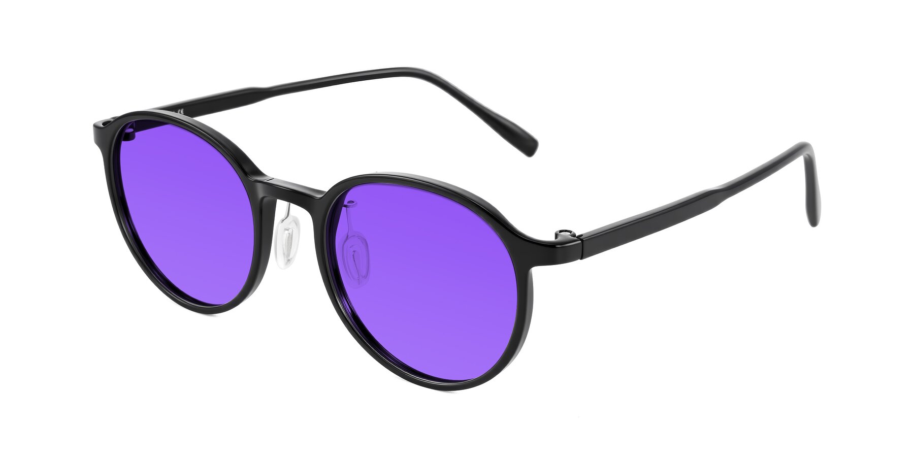 Angle of Durrell in Black with Purple Tinted Lenses