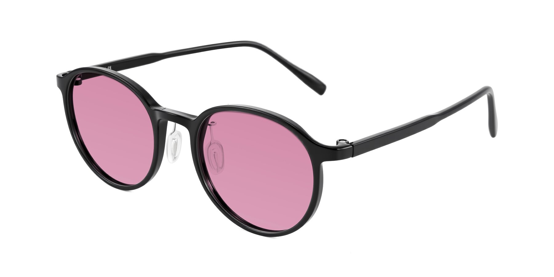 Angle of Durrell in Black with Medium Wine Tinted Lenses