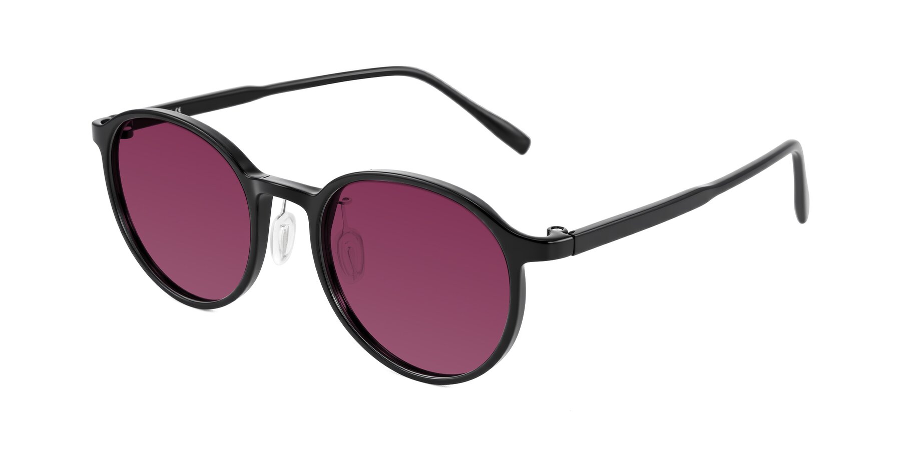 Angle of Durrell in Black with Wine Tinted Lenses