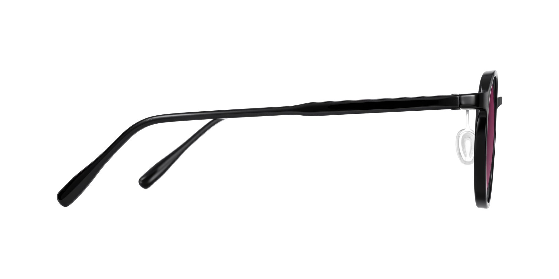 Side of Durrell in Black with Wine Tinted Lenses