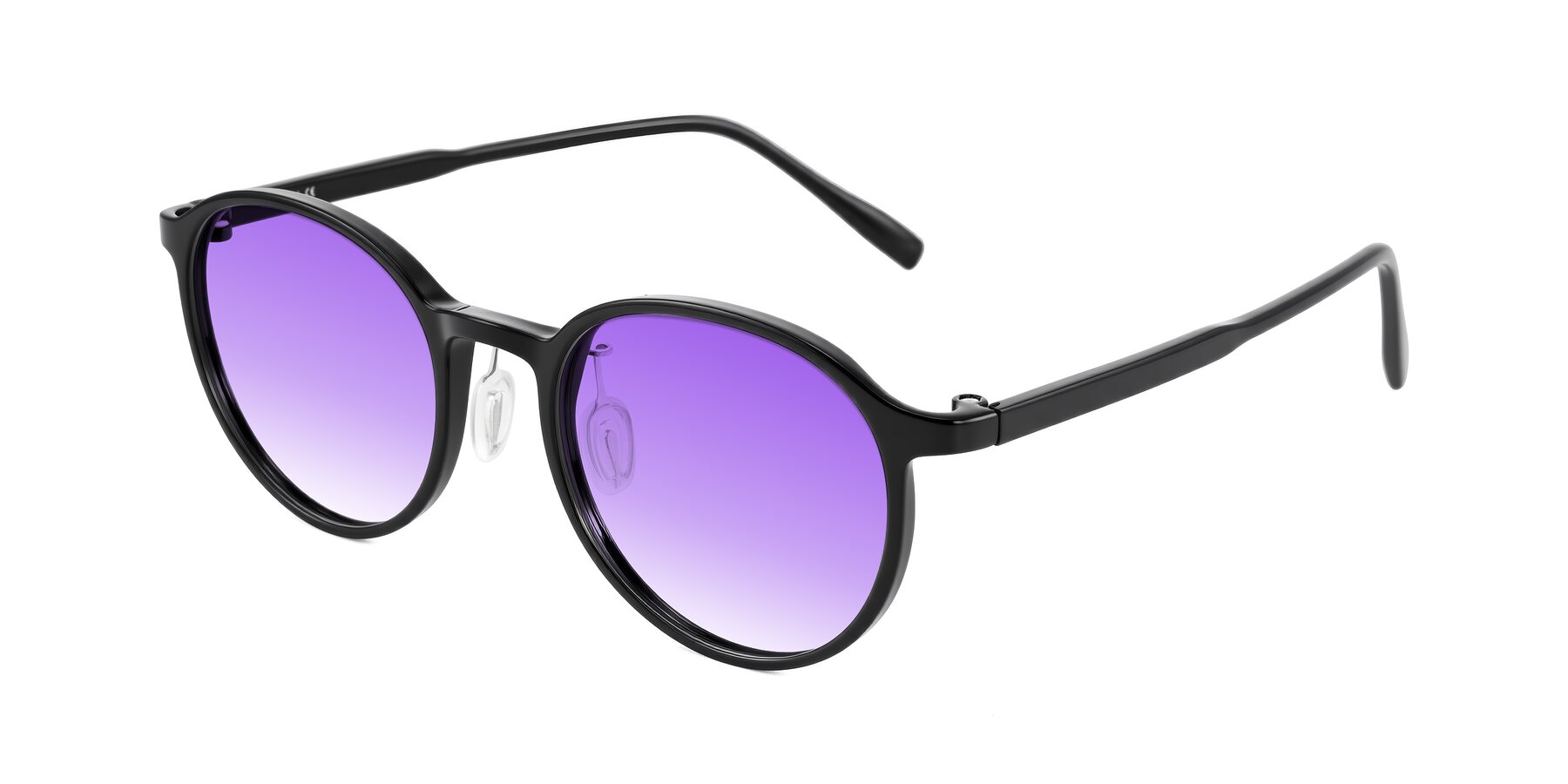 Angle of Durrell in Black with Purple Gradient Lenses