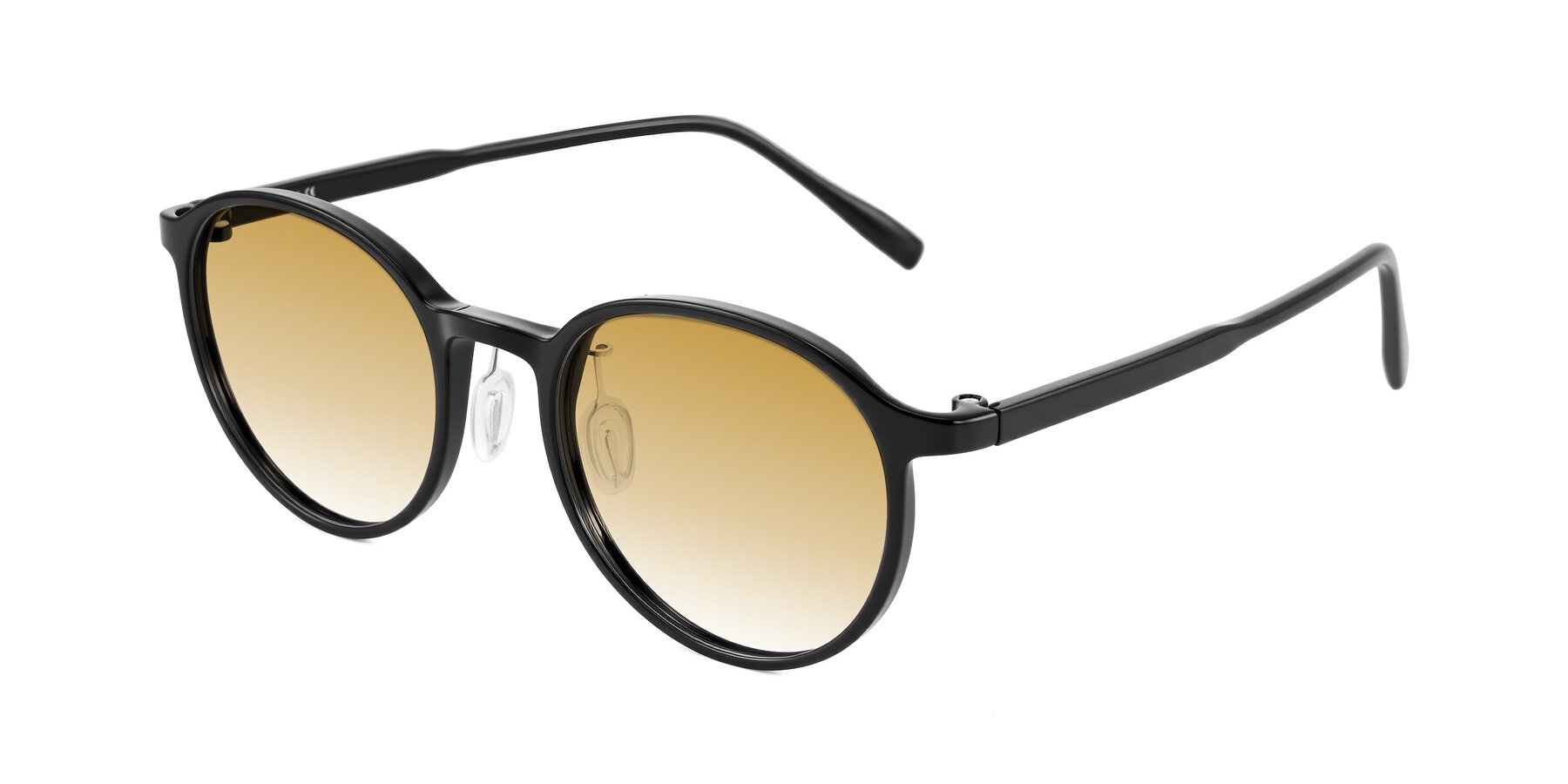 Angle of Durrell in Black with Champagne Gradient Lenses