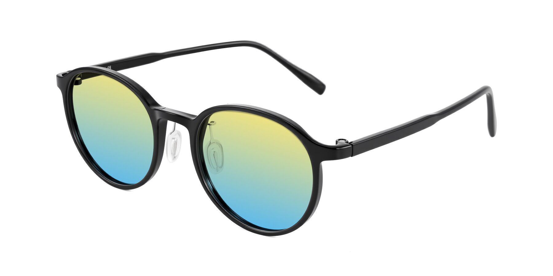 Angle of Durrell in Black with Yellow / Blue Gradient Lenses