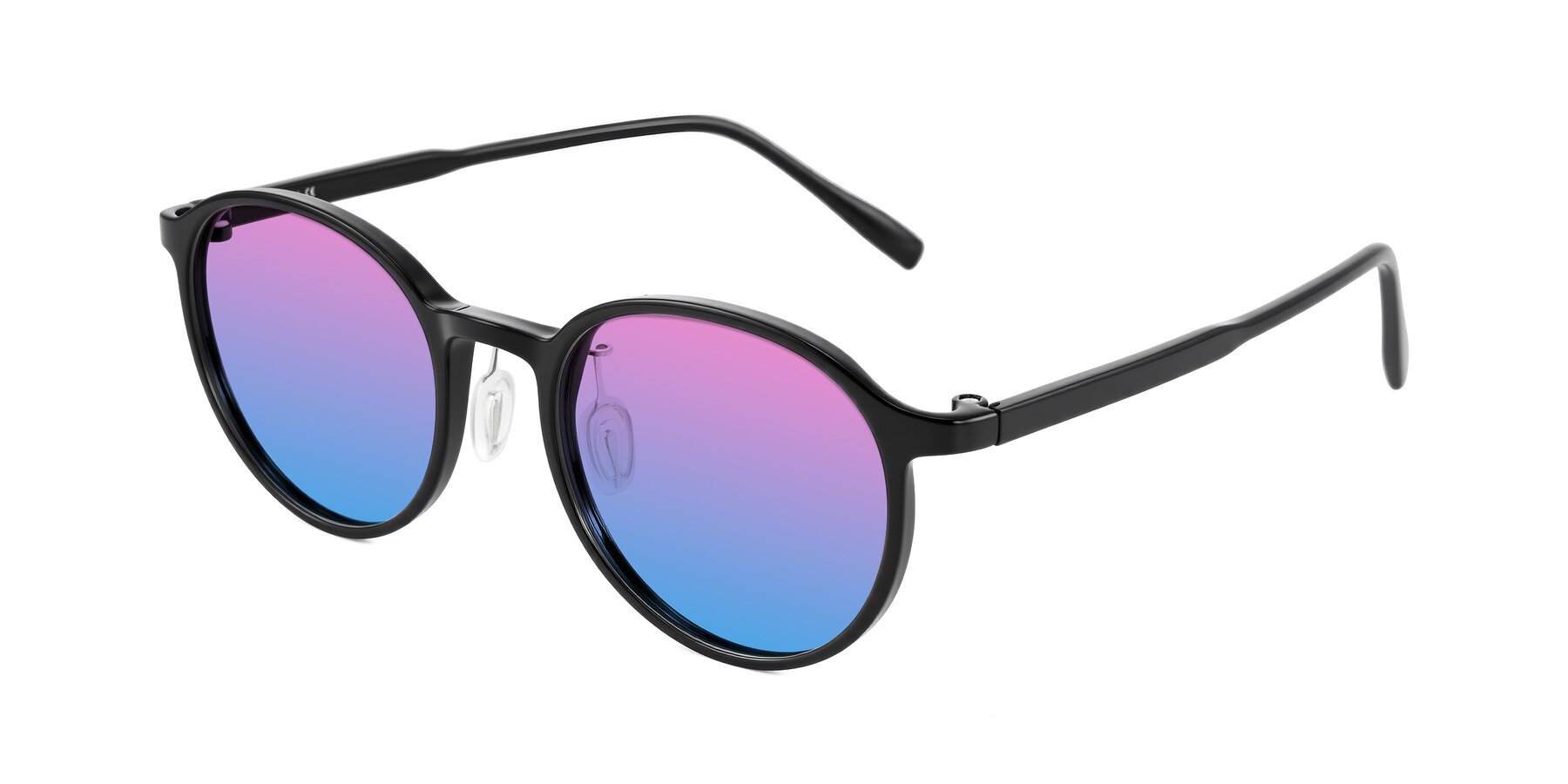 Angle of Durrell in Black with Pink / Blue Gradient Lenses