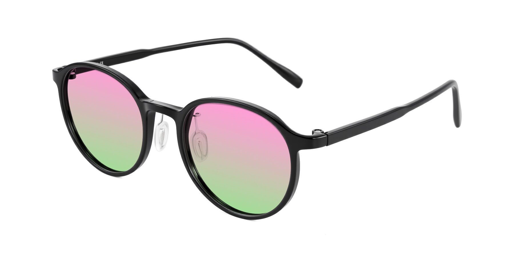 Angle of Durrell in Black with Pink / Green Gradient Lenses